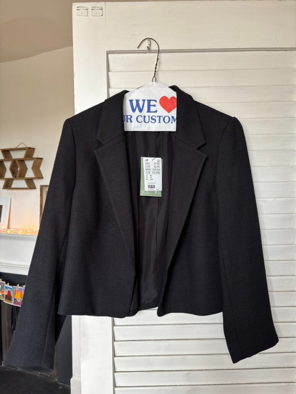 NWT H&M Cropped Black Blazer
